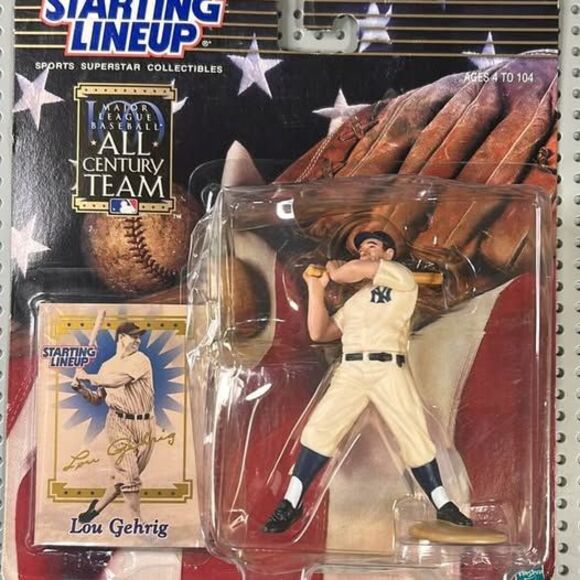 2000 New York Yankees -Lou Gehrig All Century Team 5” figure +  card - Picture 1 of 2